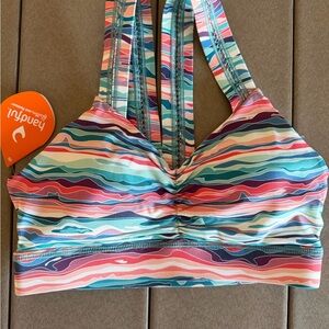 NWT HANDFUL Women's Multicolor Striped Y-BACK BRA XS